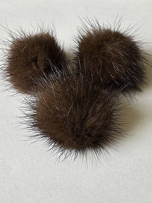 Помпони з натурального хутра норки Коричневий Харків - фото 1