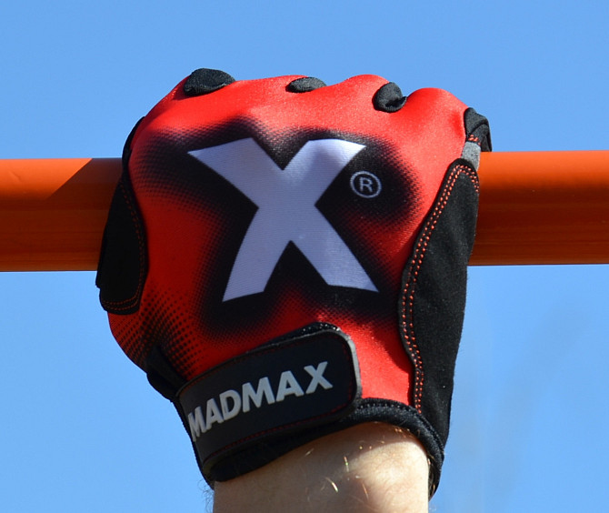 Рукавички для фітнесу MadMax MXG-101 X Gloves Black/Grey/Red L Каменское - изображение 9
