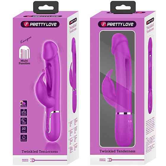 Вибратор PRETTY LOVE Kampas Rabbit 3 in 1,7 vibration functions 4 licking settings Sex Aura Киев