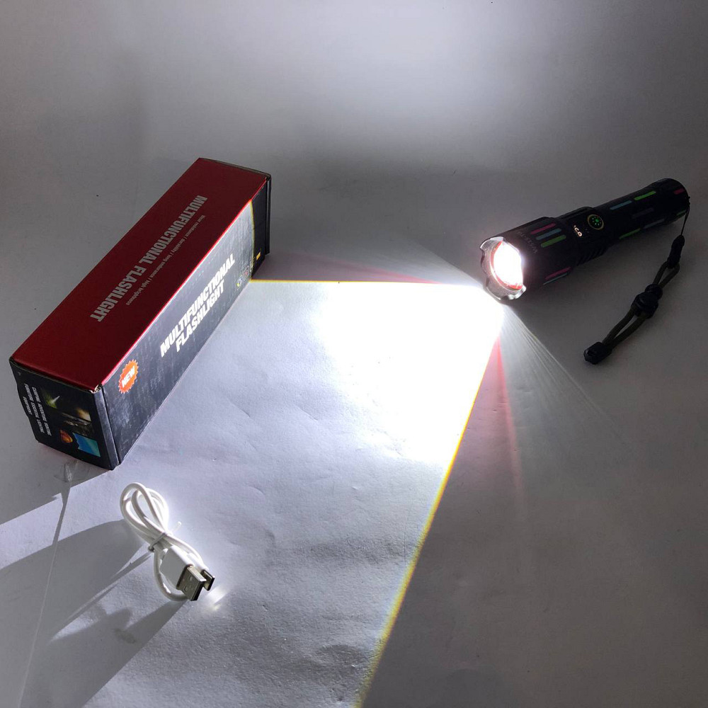 Сильний ліхтарик, Ручний ліхтар з двома режимами роботи, Багатофункціональний тактичний ліхтар JU-35 Львів - фото 6