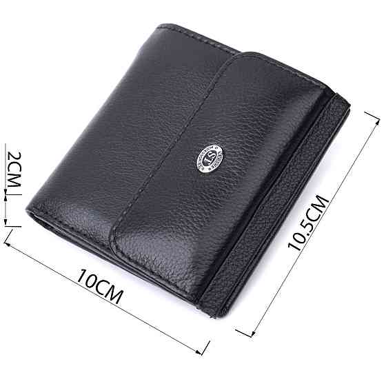 Оригінальне жіноче портмоне з натуральної шкіри ST Leather 22724 Чорний Київ