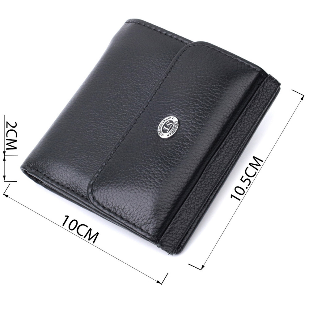 Оригінальне жіноче портмоне з натуральної шкіри ST Leather 22724 Чорний Київ - фото 3