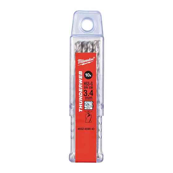 Свердло для металу THUNDERWEB HSS-G MILWAUKEE DIN338, O3, 4х70мм (10 шт.), пластикова коробка Одеса
