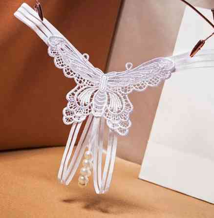 Труси з намистинами та метеликом one size білий Київ