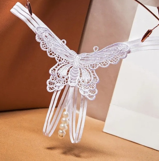 Труси з намистинами та метеликом one size білий Київ - фото 1