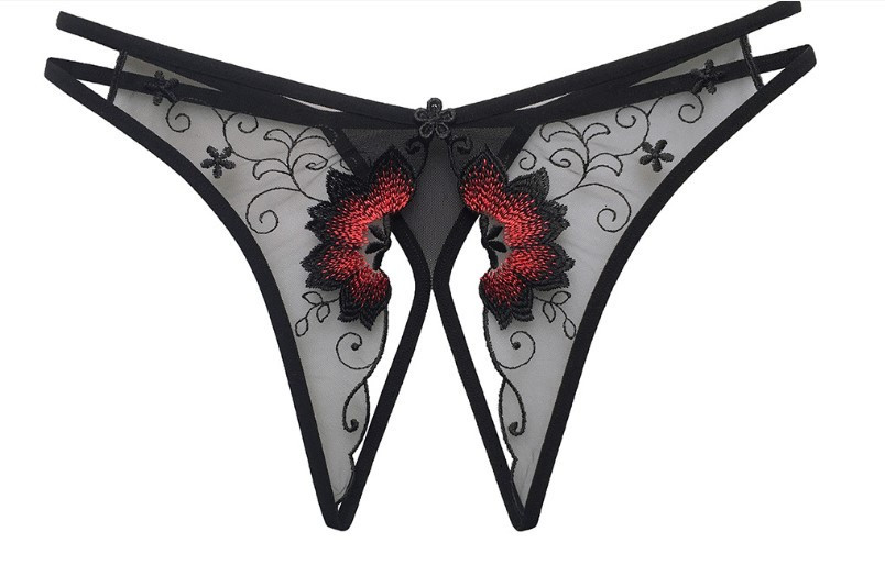 Еротичні труси жіночі з розрізом універсальний чорний Київ - фото 6