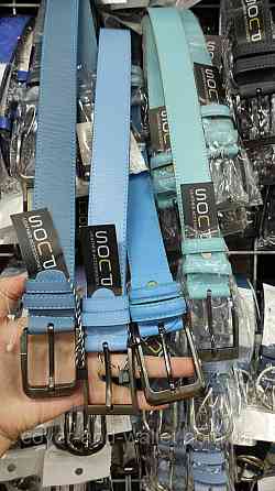 Модный женский ремень из натуральной кожи бирюзового цвета 35мм PS Leather Киев
