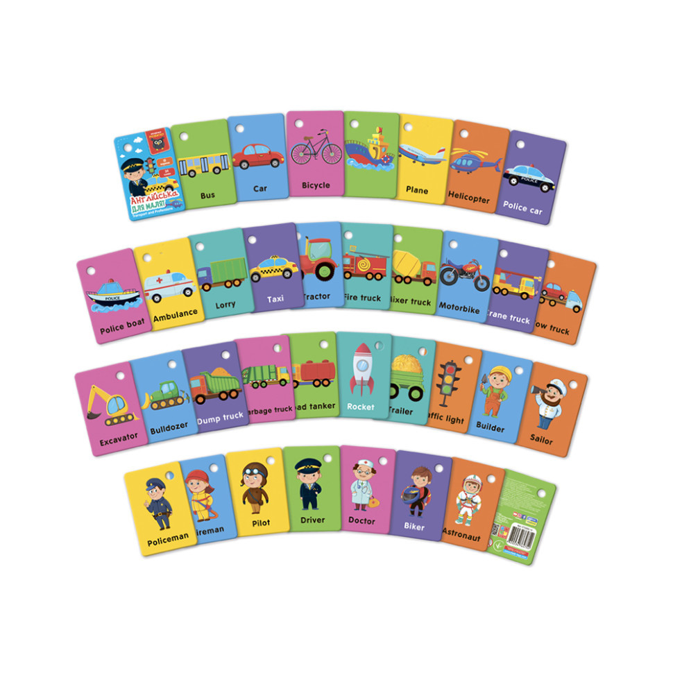 Картки на кільці "Транспорт та професії" VT5000-16 англійська мова Вінниця - фото 2