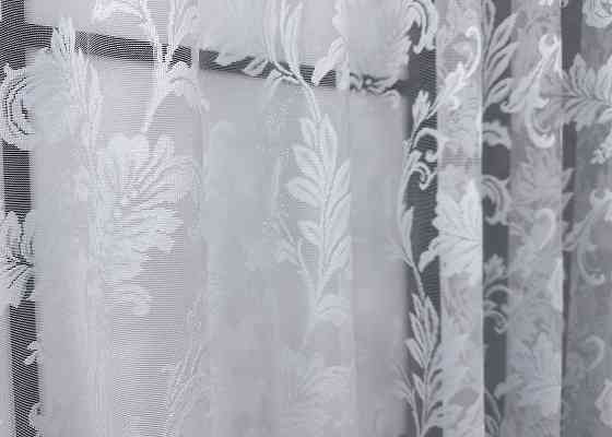 Короткий тюль VR-Textil 1525т Жакард Білий 500х160 см (42-1051) Київ