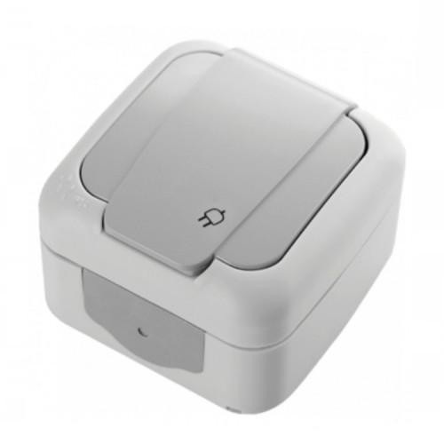 PALMIYE Розетка 1 наружная с/заземл. с крышкой влагоза. Viko Харьков - изображение 1