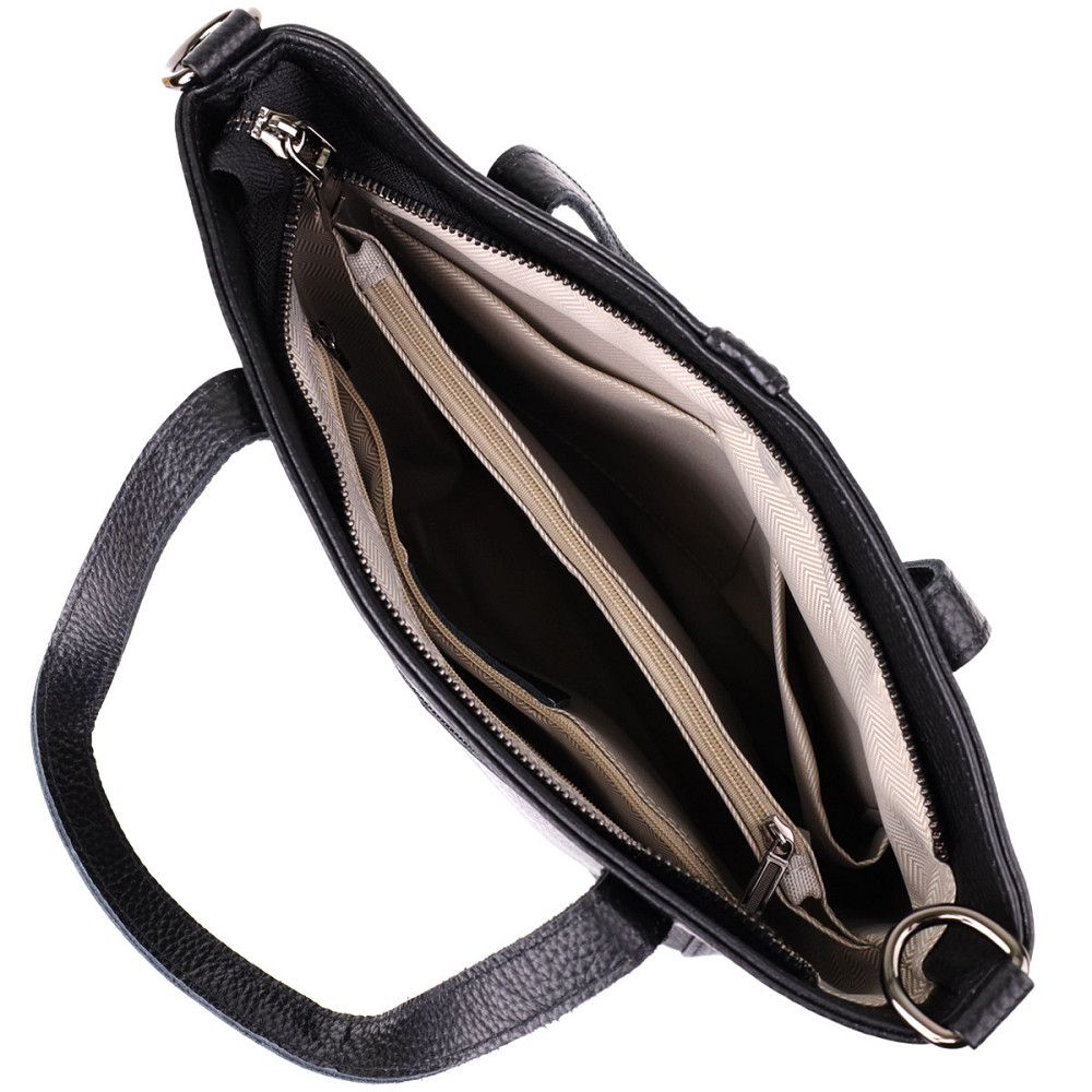 Сумка жіноча з натуральної шкіри Vintage 22993 Чорний Київ - фото 8