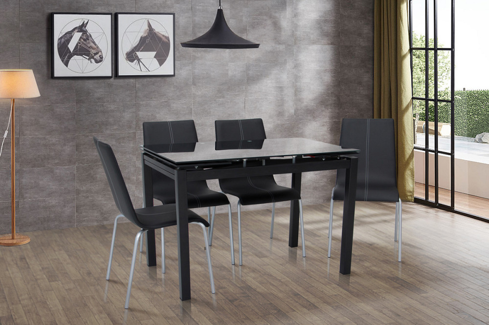 Стіл Венді XS-1025, 80/130*65, чорний (скло) Киев - изображение 7