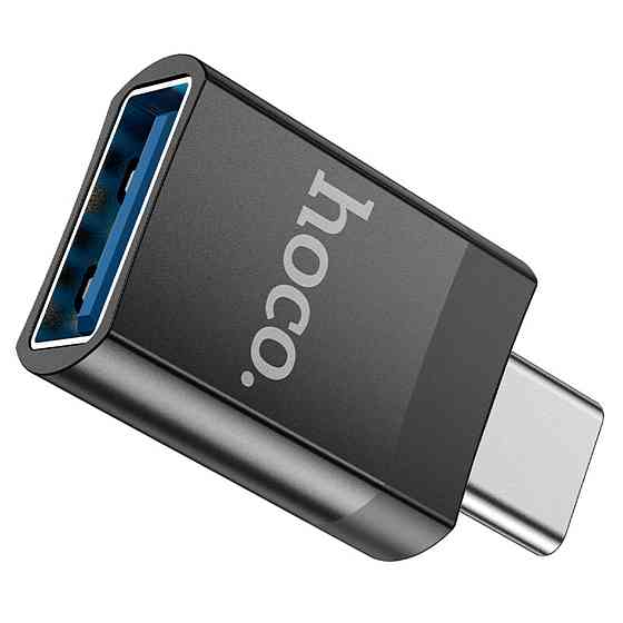Кабель-перехiдник HOCO UA17 Type-C male to USB female USB3.0 adapter Black Київ