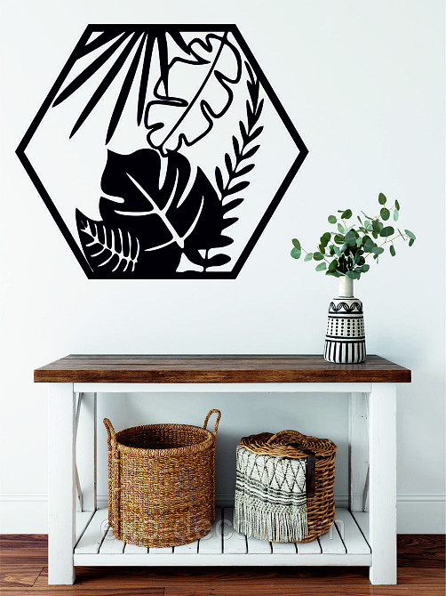 Декоративное настенное Панно «Растения» Декор на стену 90*90 см, Черный Киев - изображение 1