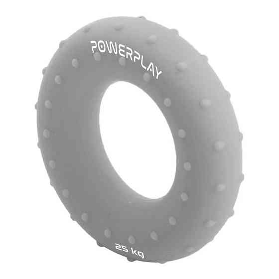 Еспандер кистьовий силіконовий PowerPlay PP-4338 Hand Grip Large 25 кг. Сірий Кам'янське