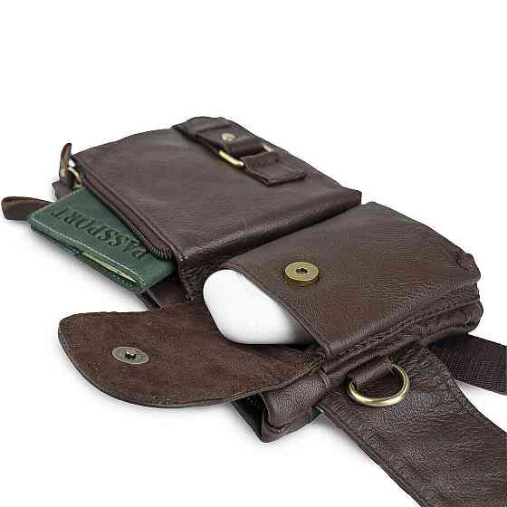 Поясная cумка мужская Vintage 14747 Коричневая Киев