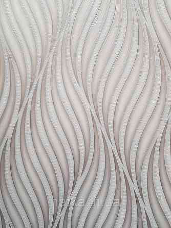 Обои винил на флизелине метровые Sintra Edelina абстракция волны листья структурные 3д голубые серые серебро Киев