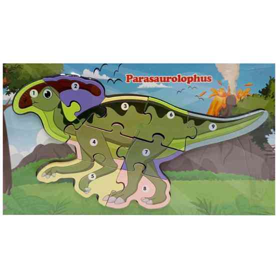 Дерев'яний пазл-вкладиш "Parasaurolophus" MD 1924-10, 9 елементів Вінниця