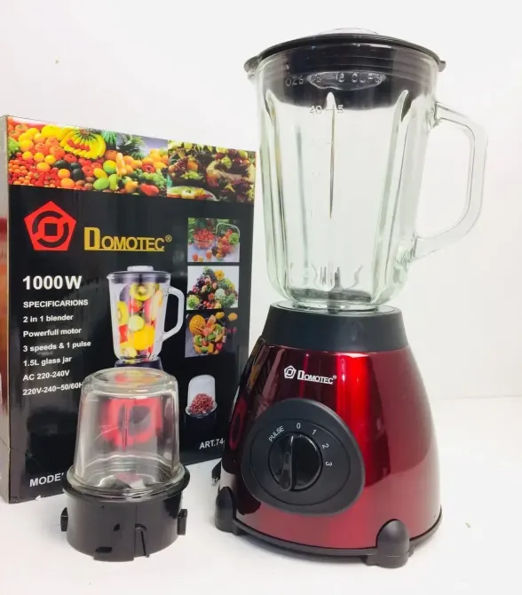 Кухонний блендер стаціонарний DOMOTEC MS-6611 1000Вт (червоний), 3 швидкості, чаша 1.5л, імпульсний режим Одеса - фото 2