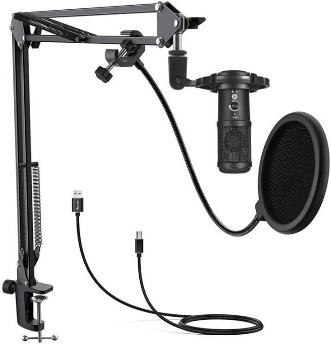 Студійний мікрофон для запису зі штативом і поп-фільтром Київ - фото 11