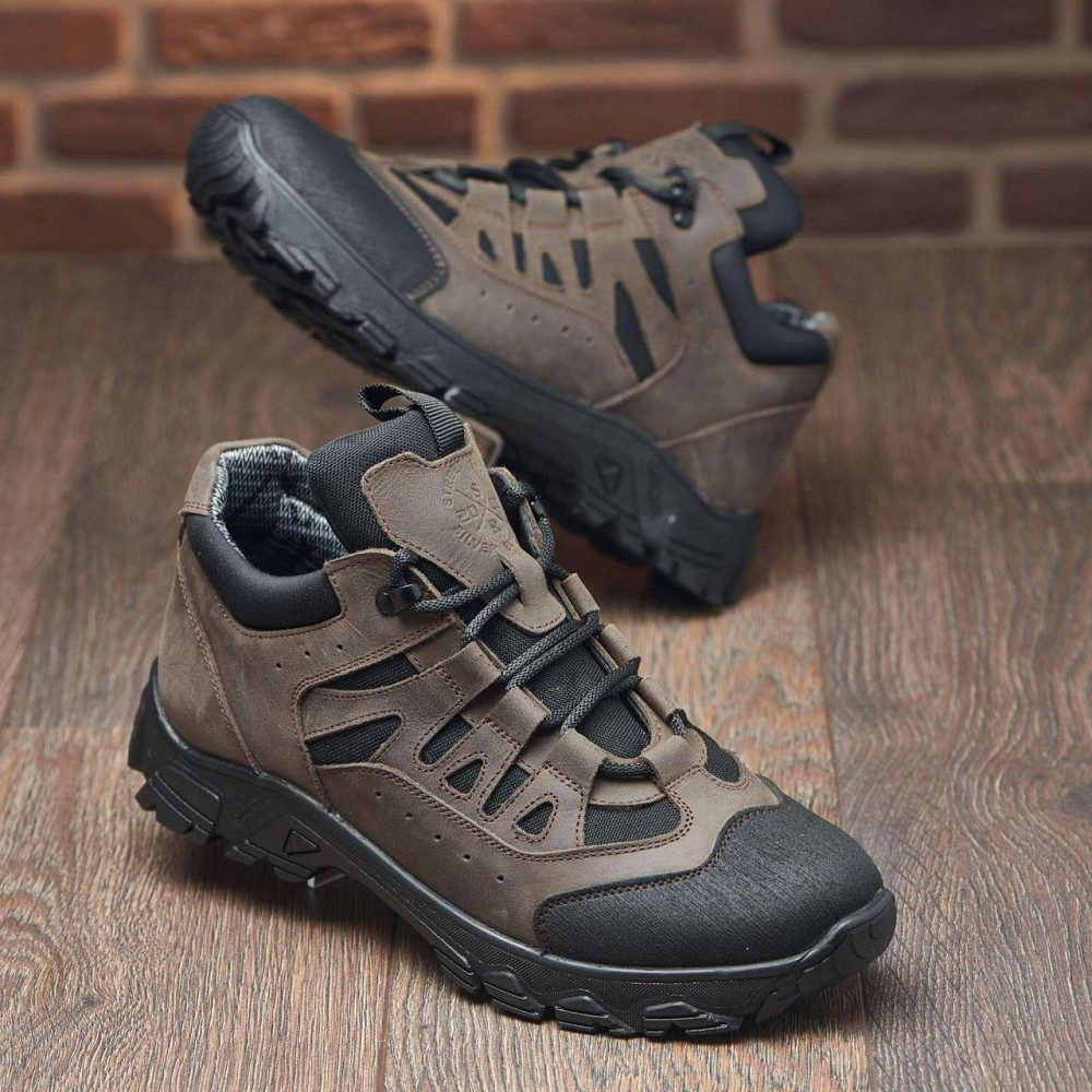 Зимові тактичні кросівки шкіра, на теплому гортексу , колір коричневий Харків - фото 10