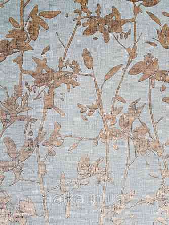 Ообои вінілові на флізелін Decoprint Moments MO22874 листя гілки золоті на блакитному тлі Київ