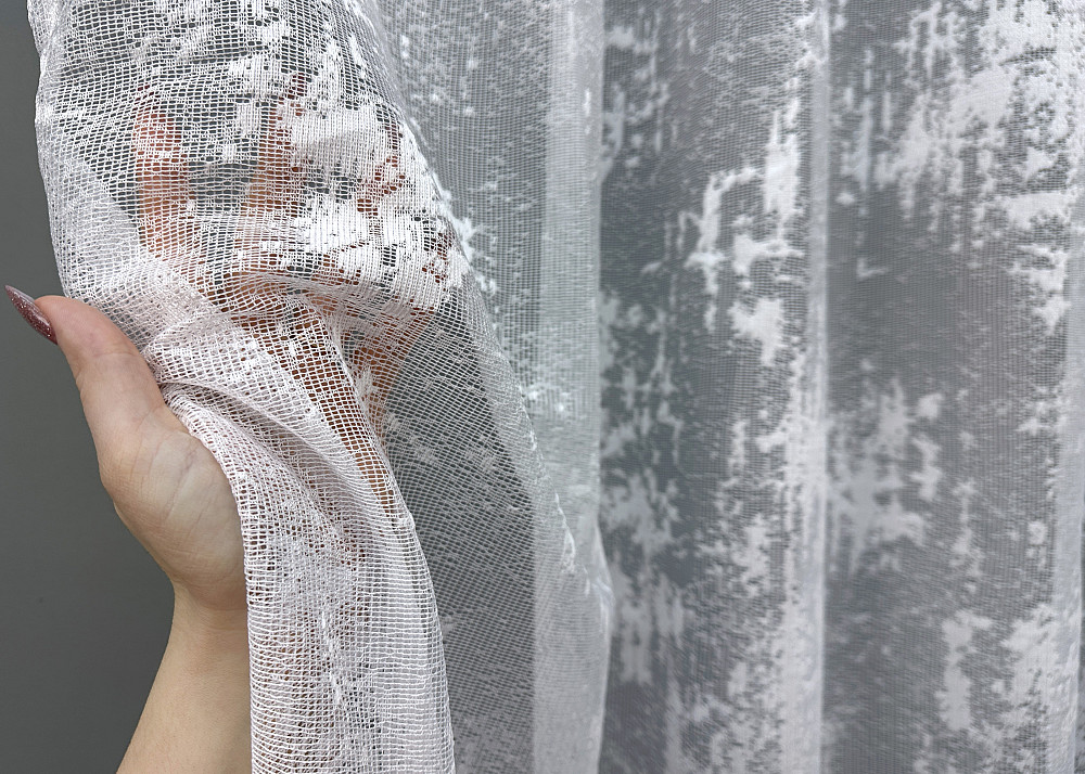 Тюль VR-Textil 1225т Мармур Жакард Білий 250х270 см (43-334) Київ - фото 4