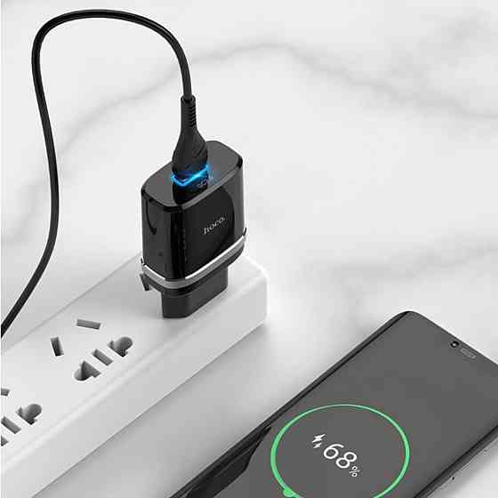 Мережевий зарядний пристрій HOCO C12Q Smart QC3.0 charger set(Type-C) 18W Black Киев