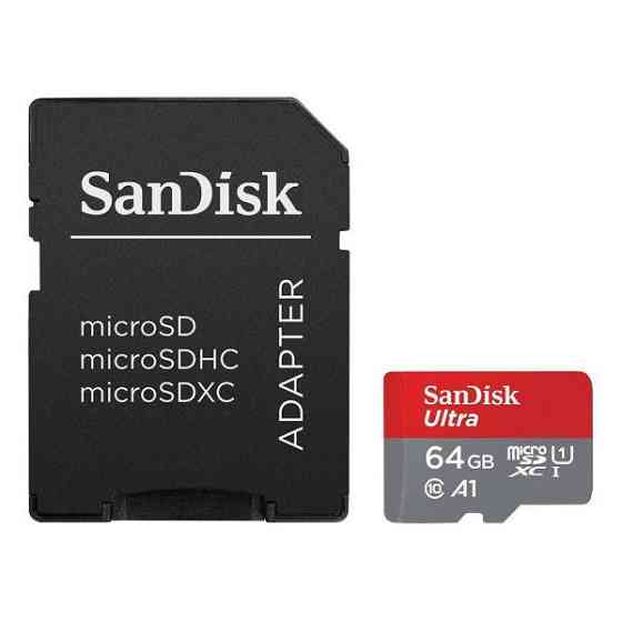 Карта пам'яті MicroSDXC SanDisk Ultra 64Gb class 10 A1 SDSQUAB-064G-GN6MA Одеса
