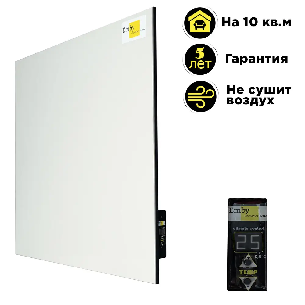 Обігрівач керамічний Emby CHT-500 на 10 кв Білий Вінниця - фото 2