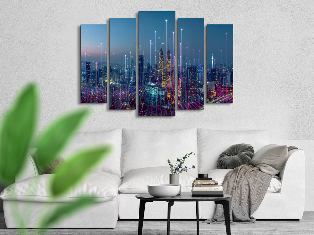 Модульна картина у вітальню / спальню Нічне місто Art-420_5 ( 80х118см ) Київ - фото 2