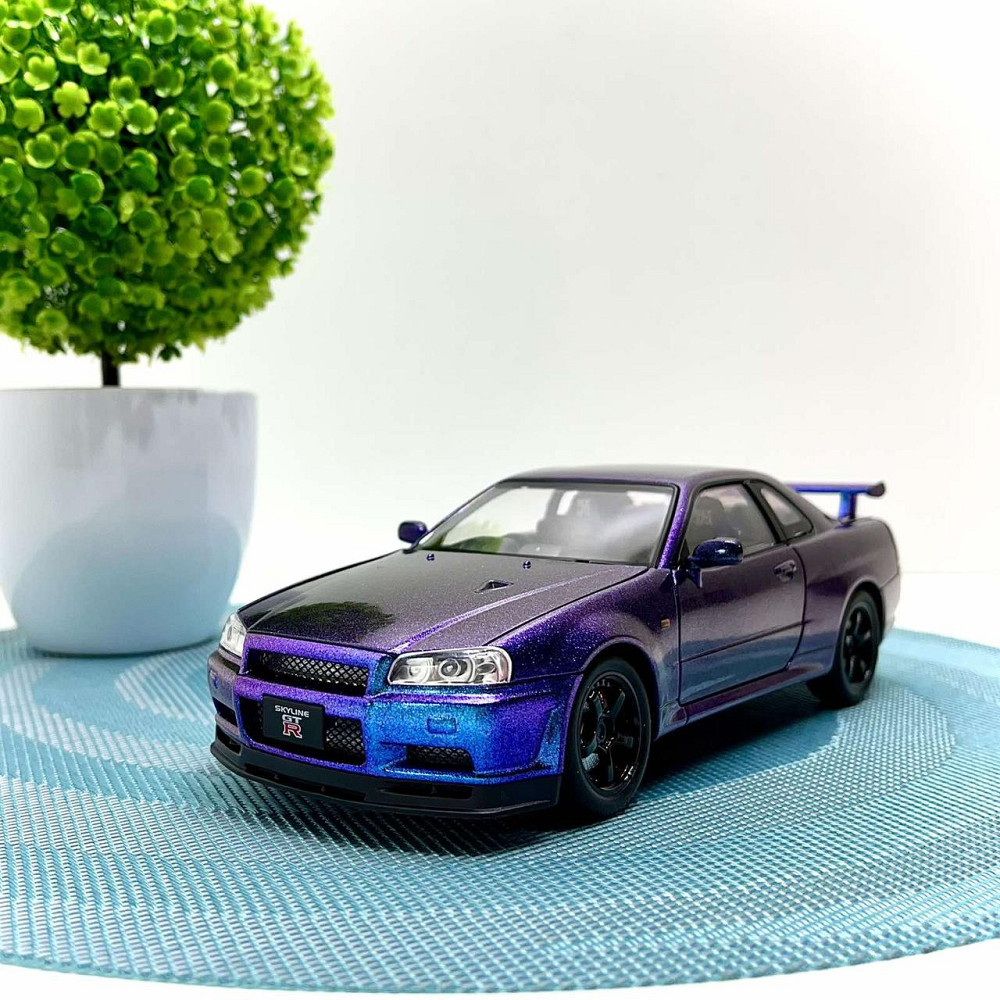 Машинка металева Авто Експерт Nissan GT-R 1:24 світло/звук відчиняються двері капот багажник Фіолетова (1990-21) Чернигов - изображение 1