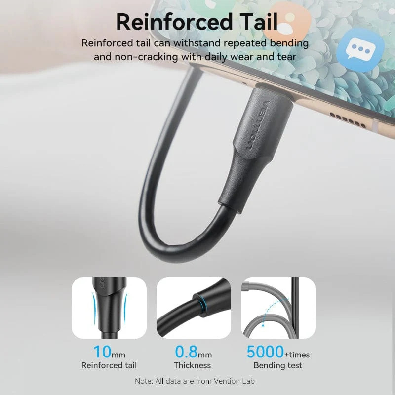 Кабель USB 2.0 AM-micro BM 1.0м Black Vention Вінниця - фото 7