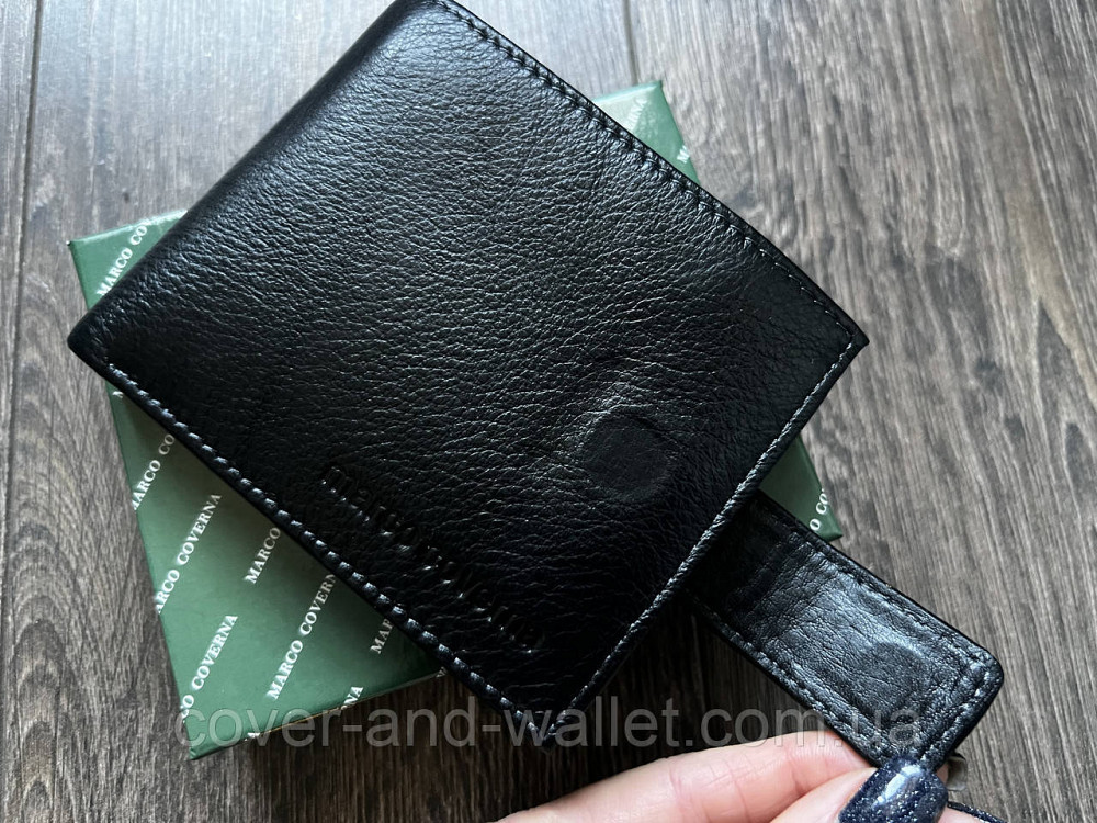 Якісне чоловіче шкіряне портмоне на магніті невеликого розміру Marco Coverna 128А Київ - фото 20