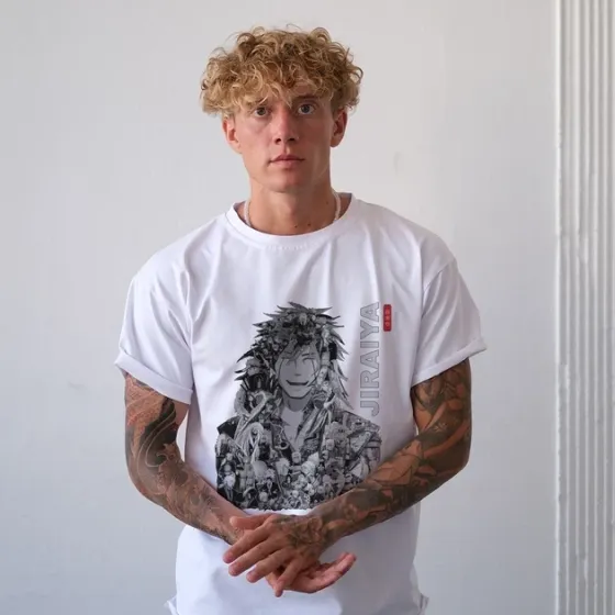 Футболка для подростка мальчика с принтом Наруто Джирайя Манга Размер 160 Anime10344 Днепр