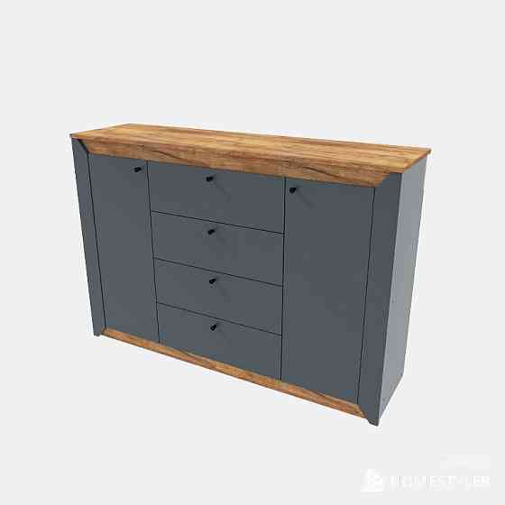 Комод в спальню Эверест Нордик-1400 140х38х95 см Графит + Дуб крафт золотой (DTM-5532) Днепр