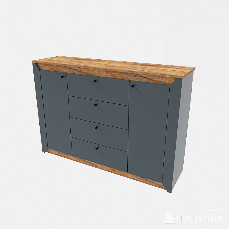 Комод в спальню Эверест Нордик-1400 140х38х95 см Графит + Дуб крафт золотой (DTM-5532) Днепр - изображение 2