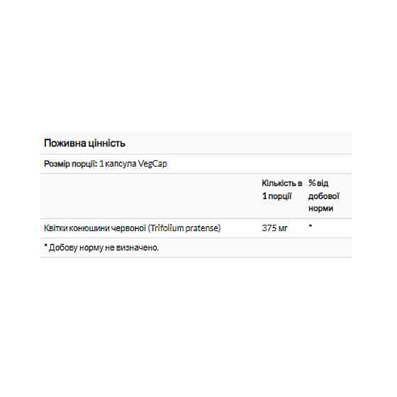 Красный клевер Solaray Red Clover Blossom 375mg 100 vcaps Киев