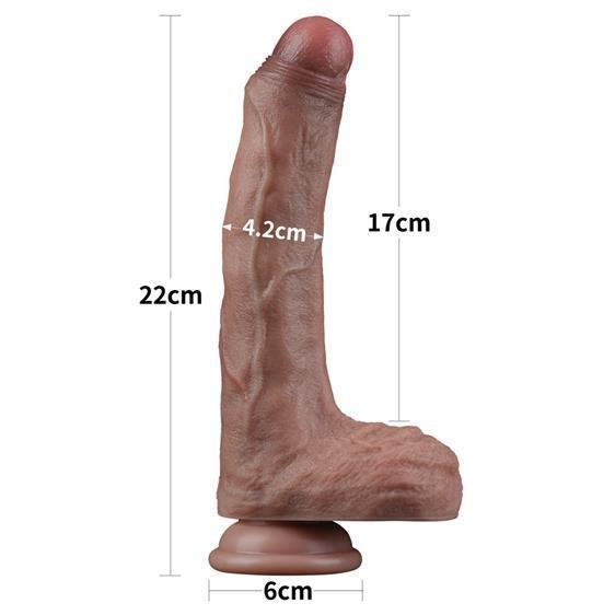 Фалоімітатор - Dual-Layered Silicone Cock 8.5" Brown #3 Sex Aura Київ - фото 3