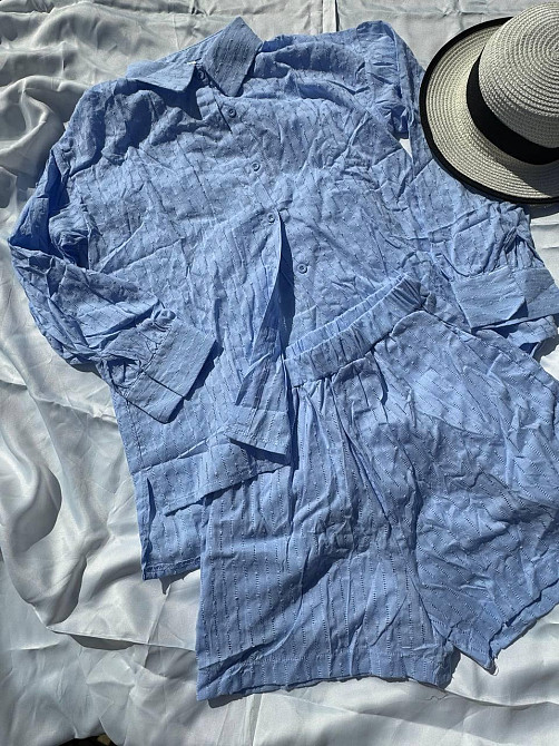 Женский летний костюм с шортами Голубой M Харьков - изображение 2