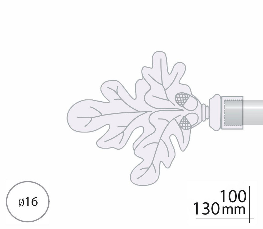 Закінчення для карнизу Orvit ЛИСТОК ДУБА 16 мм САТИН Львов - изображение 2