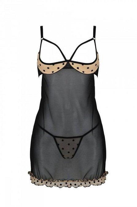 Еротичний пеньюар Passion MARINA CHEMISE, XXL/XXXL, beige Sex Aura Київ - фото 3