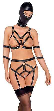 Боді з маскою - 2480492 Bad Kitty Strap+Mask Set, black - XS Sex Aura Київ
