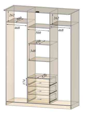 Шкаф Диана, Самоа Димчастий, 1500х650х2100 Львов