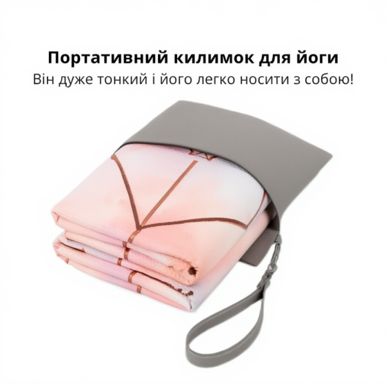 Коврик для йоги и фитнеса, складной мягкий коврик из каучука и замши, спортивный каремат с сумкой 3D-принт Каменец-Подольский