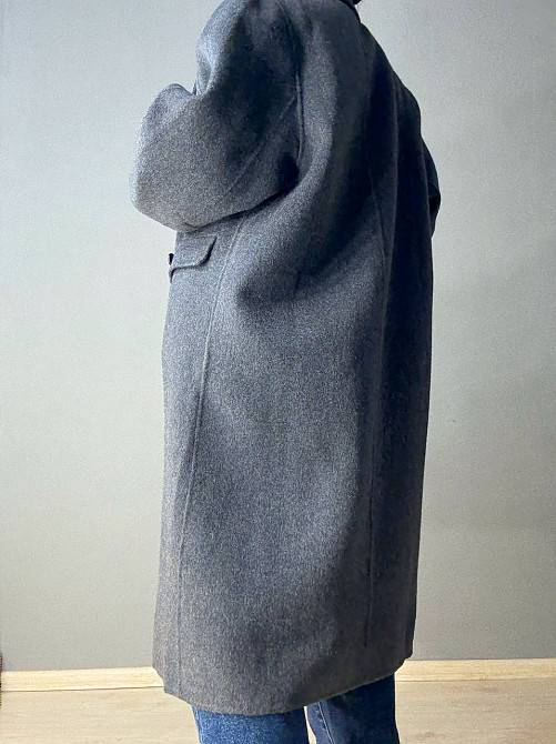 Пальто женское Lady Yep 85098 длинное оверсайз шерстяное двухбортное серое, серый, S Киев - изображение 3