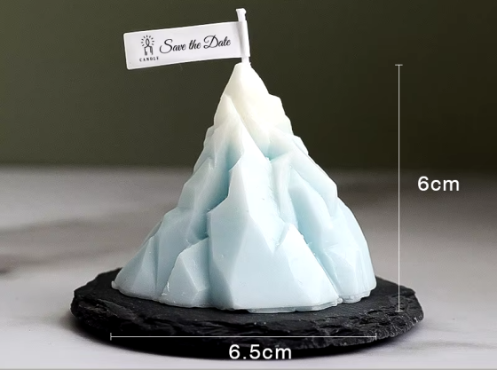 Свеча конусная в форме горы, ручной работы, в синем цвете Каменец-Подольский