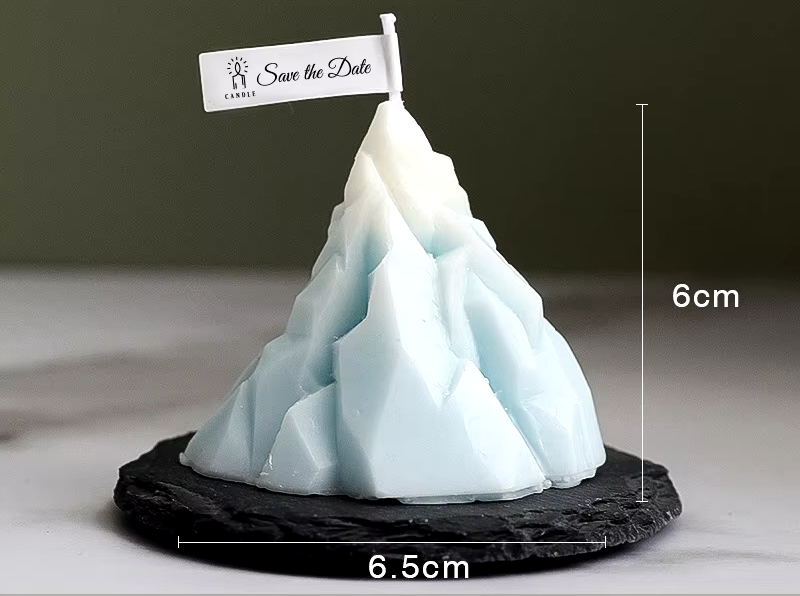 Свеча конусная в форме горы, ручной работы, в синем цвете Каменец-Подольский - изображение 2