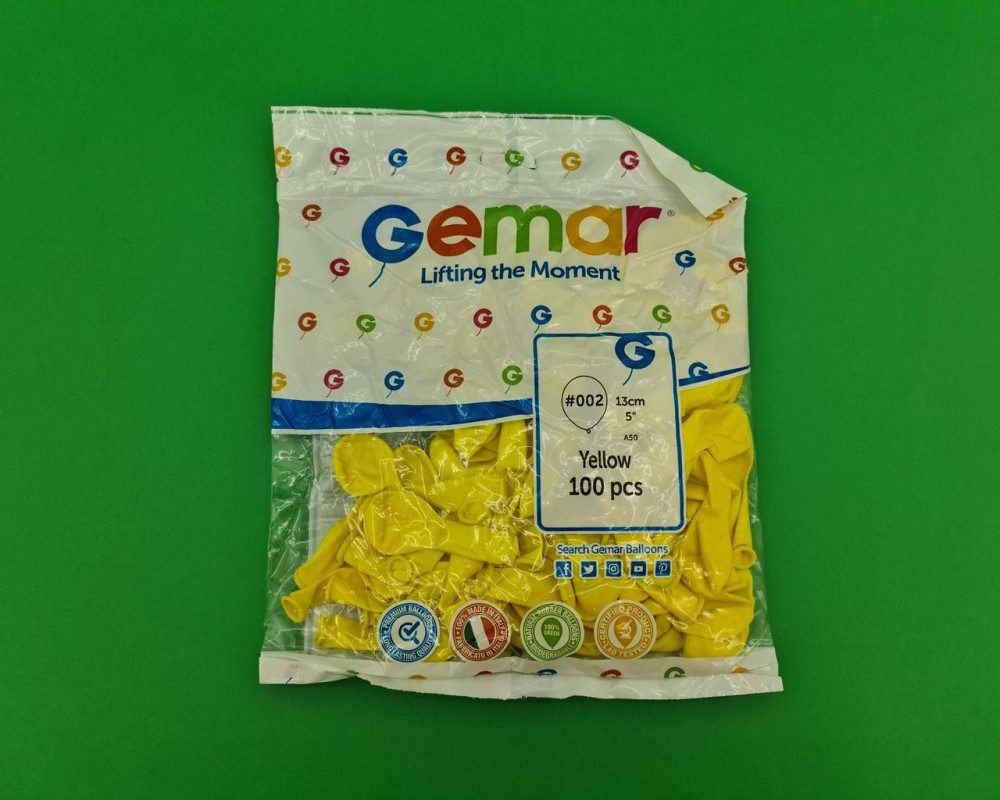 Повітряні кульки пастель жовтий 5" (13 см) 100 шт Gemar (1 пач.) Харків - фото 1