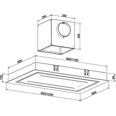 Витяжка кухонна GRANADO Alia 1914-1200 black glass (GCH719411) Вінниця - фото 7